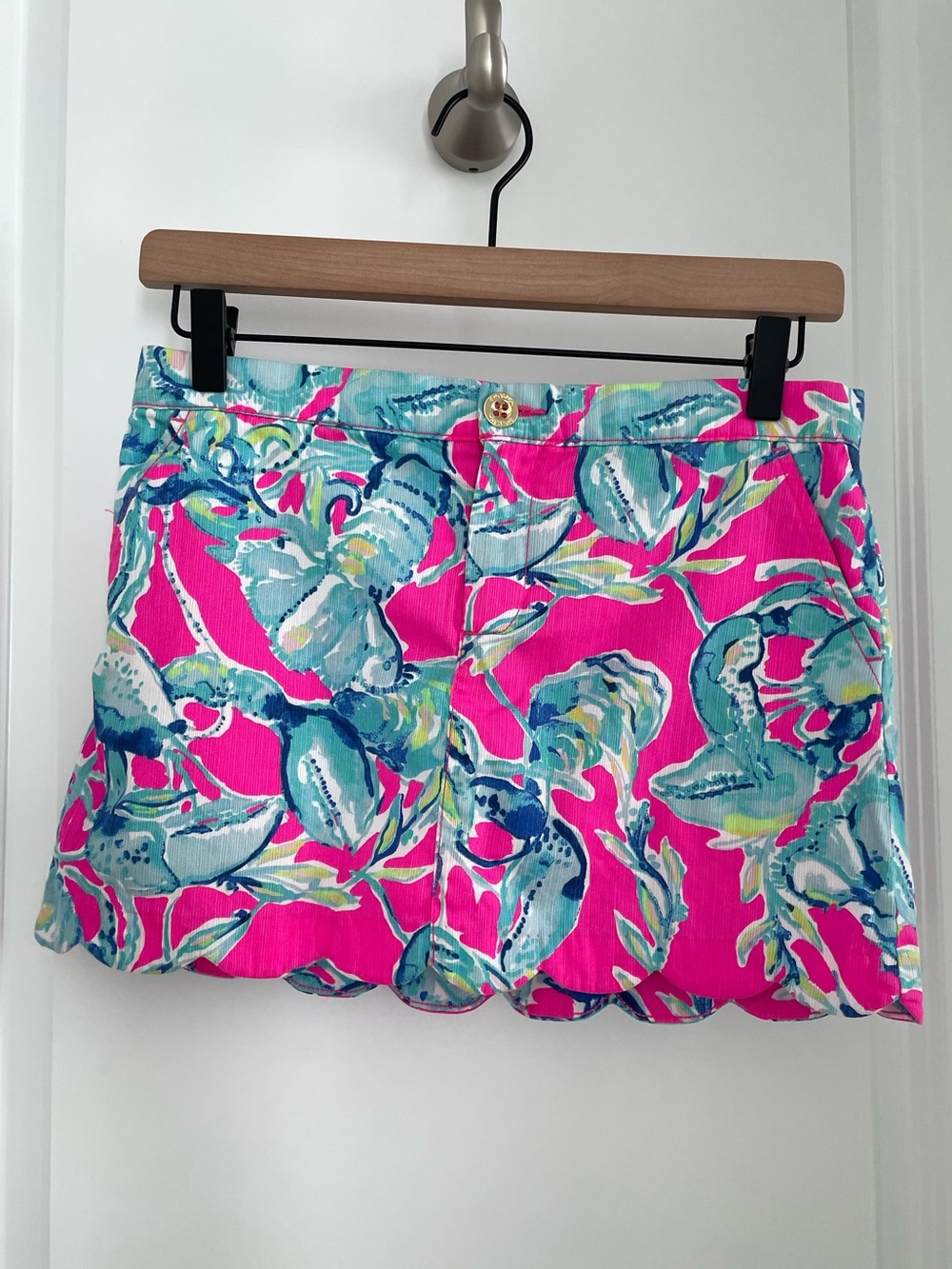 Lilly Pulitzer Girls Size 14 Lil Lilly Raz Berry Lobsters in Love Skort.    Sk10